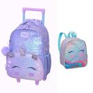 Kit Mochila Rodinhas Unicórnio Brilhante + Lancheira Térmica PACIFIC