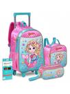 Kit Mochila Sereia Escolar Rodinha Lancheira Estojo Meninas