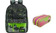 Kit Mochila Slime Preta 2 Nickelodeon + Estojo Rosa