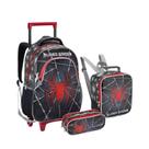 Kit Mochila Spider Aranha Rodinha Lancheira, Estojo Infantil - seanite