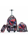 Kit Mochila Spider Man Rodinha Estojo Lancheira Escolar Marvel Infantil