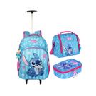 Kit Mochila Stitch Angel Juvenil Escolar Rodinhas Luxcel