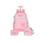Kit Mochila Stitch De Rodas Lancheira E Estojo Box Viagem Cor:Roxo Kit Mochila Stitch De Rodas Lancheira E Estojo Box Viagem Cor:Roxo