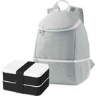 Kit Mochila Térmica 10 Litros Lunch e Marmita TopGet Cinza e Preto