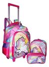 Kit Mochila Unicórnio Infantil Feminina Escolar Rodinhas Yep