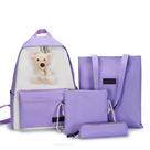 Kit Mochila Ursinho 4 em 1 Multifuncional Impermeável Necessaire Estojo Bolsa Maternidade Mamãe Bebê
