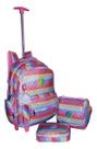 Kit Mochila Yeep Glitter Juvenil Notebook Pompom Escolar Top