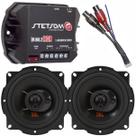 Kit Módulo Amplificador Stetsom IR160.2 e Par de Alto Falantes 5 pol JBL Triaxial 5TRFX55 110W potente