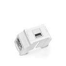 Kit Módulo Linha TWDIN - Carregador USB 2.0 Keystone + Suporte Branco