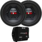 Kit Módulo Stetsom IR400.1 400W 1 Canal 2 Ohms + 2 Subwoofer 12 Bomber One 200W