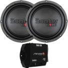 Kit Módulo Stetsom IR400.1 400W 1 Canal 2 Ohms + 2 Subwoofer 8 Bomber One 200W