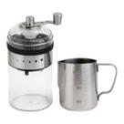 Kit Moedor Café Manivela + Jarra Barista Pitcher Inox 350ml