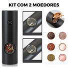 Kit Moedor Elétrico Para Temperos Pimenta E Sal Com Ajuste Para Grãos