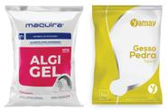 Kit Moldagem Alginato Algigel + Gesso Odontológico Tipo 3 1kg Amarelo