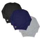 Kit Moletom Masculino Preto, Cinza e Azul Sem Capuz Kit Moletom Masculino Preto, Cinza e Azul Sem Capuz