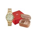 Kit Mondaine Relógio Feminino Dourado com Porta Joias - 32740LPMKDE1K1