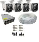 Kit Monitoramento 4 Câmeras Hd 1.3 Megapixel + Acessórios