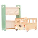 Kit Montessori, Rack Livros Caixa De Brinquedos Kombi Amarelo Candy
