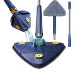 KIT Mop Rodo Limpeza Esfregão Triangular Gira 360 Limpa Chão Vidros C/ 2 Refil