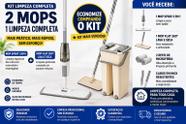 Kit Mop Spray 3 em 1 Mop Flat 360 Lava e Seca Inox Limpeza Profissional Casa Porcelanato Refil Microfibra Kit Mop Spray 3 em 1 Mop Flat 360 Lava e Seca Inox Limpeza Profissional Casa Porcelanato Refil Microfibra