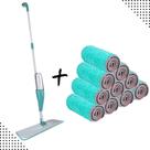Kit Mop Spray Mágico 3 em 1 com 10 Refis Extras e Reservatório de 400ml Esfregão Completo para Limpeza