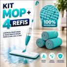 Kit Mop Spray Mágico 3 em 1 com Reservatório 400ml Refil Extra Esfregão com Spray Lava, Enxágua e Seca