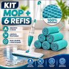 Kit Mop Spray Mágico 3em1 Reservatório 400ml com 6 Refil Extra Esfregão com Spray Lava Enxágua e Seca