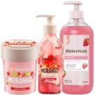Kit Morango 1 Merengue Esfoliante 350g + 1 Duo Gel Creme 250g + 1 Sabonete Líquido 500ml Hidramais