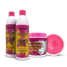 Kit Morango e Framboesa Shampoo + Condicionador + Gelatina Capilar Maycrene