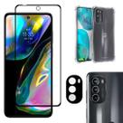 Kit Moto G82 5G - Película de Ceramica 9D Inquebravel + Capa Transparente + Pelicula Camera