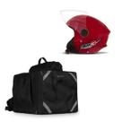 Kit Motoboy Capacete New Liberty 3 Vermelho Tam. 56 + Mochila Térmica 45 Litros