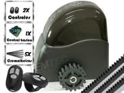 KIT MOTOR PORTÃO DESLIZANTE RCG AL 300Kg 1/5CV 127V ou 220V + 2 CONTROLES + 3M DE CREMALHEIRAS