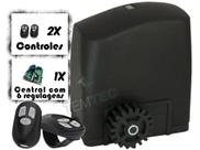 KIT MOTOR PORTÃO DESLIZANTE RCG PL 450Kg 1/4CV 127V ou 220V + 2 CONTROLES SEM CREMALHEIRAS
