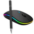 Kit Mouse Bluetooth Recarregável RGB + Caneta Touch 2 em 1 Ponta Fina Compatível com Tablets e Cel