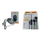 Kit mouse com fio pei bt04 e fone de ouvido com fio pei ep 24 peining