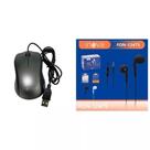 Kit mouse com fio prata mou 8606 e fone de ouvido com fio preto fon12475 inova