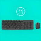 Kit mouse e teclado logitech mk235 sem fio preto