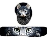 Kit Mouse Pad + Apoio De Teclado Gatinho Fofinho 6