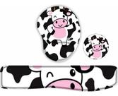 Kit Mouse Pad + Apoio De Teclado + Porta Copo Vaca Gordinha