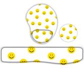 Kit Mouse Pad + Apoio De Teclado + Porta Copos Smiley 3