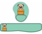 Kit Mouse Pad + Apoio De Teclado Pug Caixa Kit Mouse Pad + Apoio De Teclado Pug Caixa
