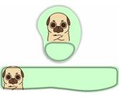 Kit Mouse Pad + Apoio De Teclado Pug Emburrado Kit Mouse Pad + Apoio De Teclado Pug Emburrado