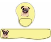 Kit Mouse Pad + Apoio De Teclado Pug Risonho Kit Mouse Pad + Apoio De Teclado Pug Risonho