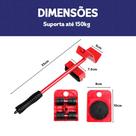 Kit Movedor Manual de Móveis com Alavanca e 4 Suportes com Rodas para Móveis Pesados