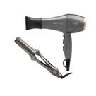 Kit mq - secador mq pro digital íon 2400w 127v + chapinha prancha alisadora mq pro 480