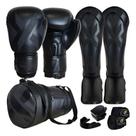 Kit Muay Thai Luva Caneleira Bolsa Bandagem Bocal PowerX Kit Muay Thai Luva Caneleira Bolsa Bandagem Bocal PowerX