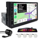 Kit Multimídia 1 Din 7 Polegadas + Câmera Ré + Sensor Ré Pérola Bora 2006 2007 2008 2009 2010 2011 Android Auto