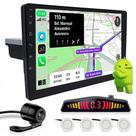 Kit Multimídia 1 Din 9 Polegadas Android + Câmera Ré + Sensor Ré Pérola Onix 2017 2018 2019 2020 Bluetooth