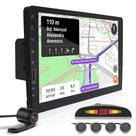 Kit Multimídia 1 Din 9 Polegadas + Câmera Ré + Sensor Ré Cinza Grafite Fiat Stilo 2007 2008 2009 2010 2011 USB Bluetooth