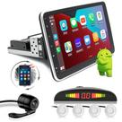 Kit Multimídia 10 Polegadas Rotate + Câmera Ré + Sensor Ré Branco Peugeot 306 Espelhamento